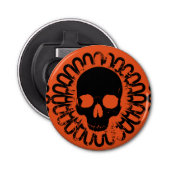 Skull Pattern Fun Halloween Gothic Punk Elke kleur Button Flesopener (Voorkant)