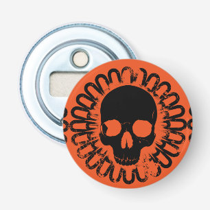 Skull Pattern Fun Halloween Gothic Punk Elke kleur Button Flesopener