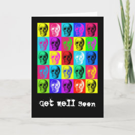Skull Pattern Get Well Soon Kaart