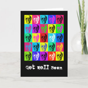 Skull Pattern Get Well Soon Kaart