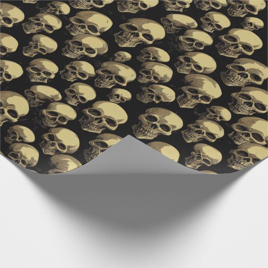 Skull Pattern Halloween Horror Creepy Scary Design Cadeaupapier (Hoek)