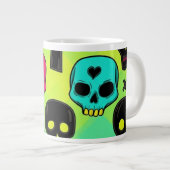 Skull Pattern Jumbo Specialty Mug Extra Grote Beker (Voorkant rechts)
