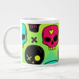 Skull Pattern Jumbo Specialty Mug Extra Grote Beker