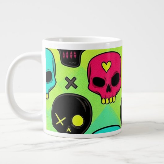 Skull Pattern Jumbo Specialty Mug Extra Grote Beker (Links)