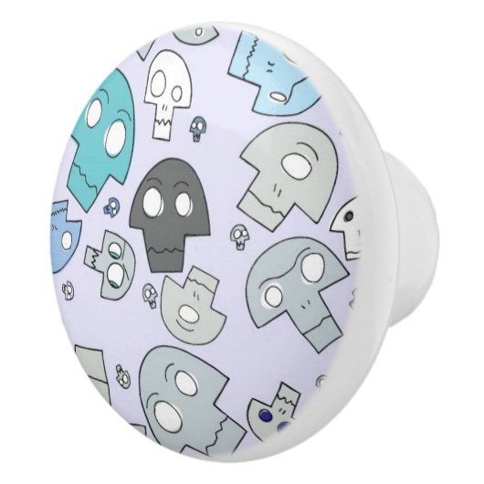 Skull Pattern Keramische Knop (Rechts)