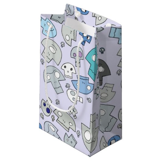 Skull Pattern Klein Cadeauzakje (Voorkant Gekanteld)
