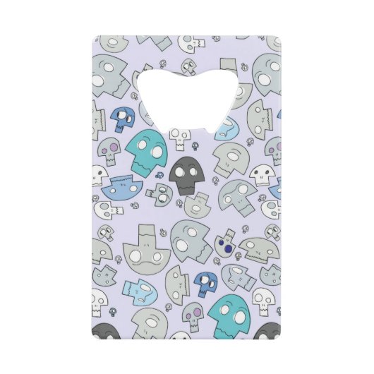 Skull Pattern Kredietkaart Flessenopener (Voorkant)