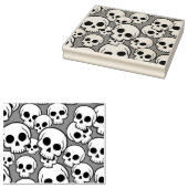 Skull Pattern Wood Art Stamp Rubberstempel (Gestempeld)