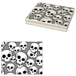 Skull Pattern Wood Art Stamp Rubberstempel