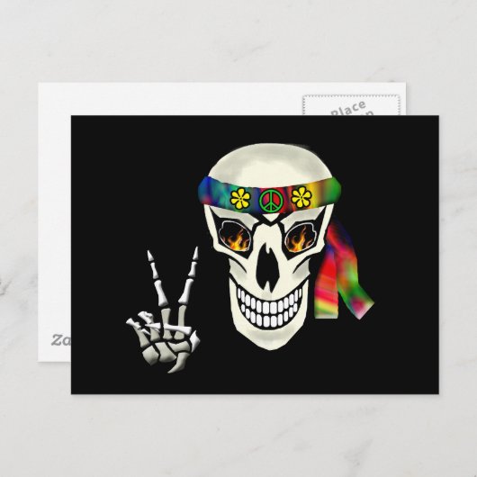 Skull Peace Briefkaart (Voorkant / Achterkant)