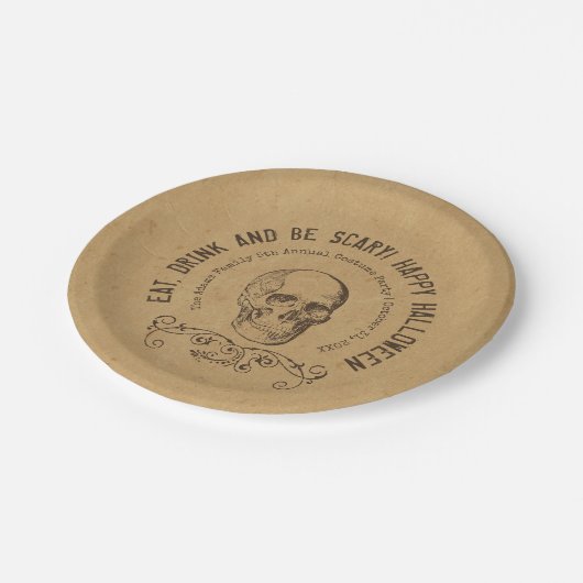  Skull Persoonlijke halloween Partij Papieren Bordje (Gekanteld)