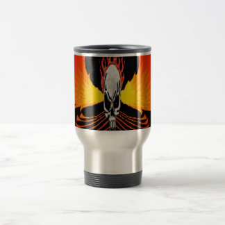 Skull Phoenix Flames Black Travel Mug Reisbeker