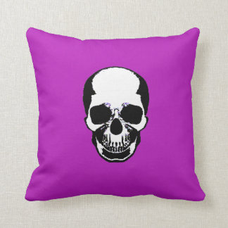 Skull Pillow - White Paars Kussen