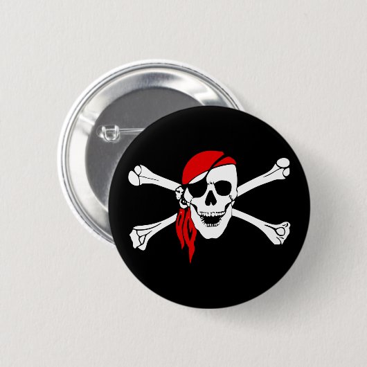 skull pirate knop ronde button 5,7 cm (Voorkant /achterkant)