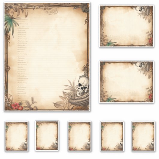 Skull Pirate Menu kit Sticker (Voorkant)