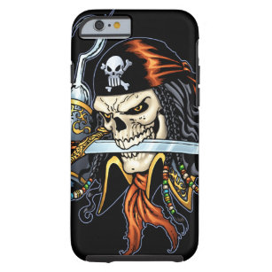 Skull Pirate met zwaard en haak door Al Rio Tough iPhone 6 Hoesje