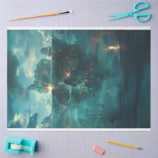 Skull Pirate Ship Decoupage Tissuepapier (Craft)