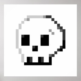Skull pixel art. 8-bits Poster