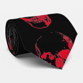 Skull Pop Art Black & Red Stropdas (Opgerold)