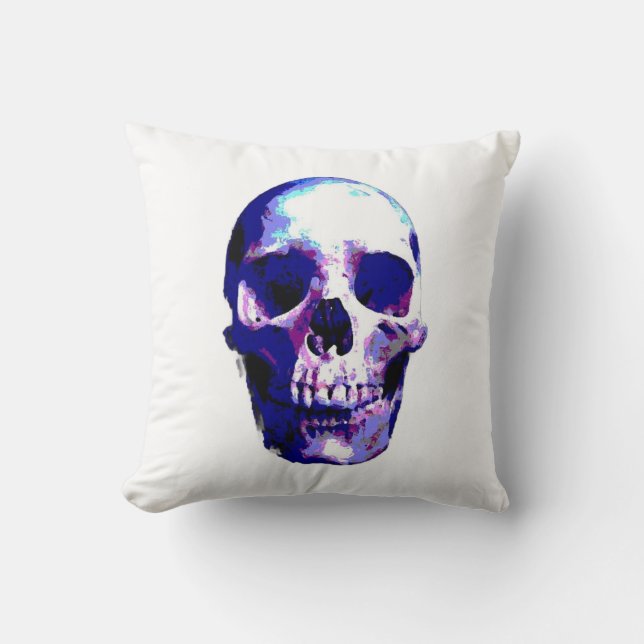Skull Pop Art Illustration Kussen (Voorkant)
