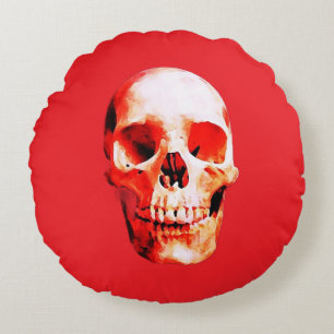 Skull Pop Art Illustration Rond Kussen