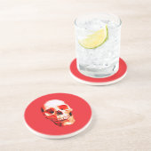 Skull Pop Art Illustration Zandsteen Onderzetter (Zijkant)