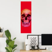 Skull Pop Art Red Poster (Thuiskantoor)