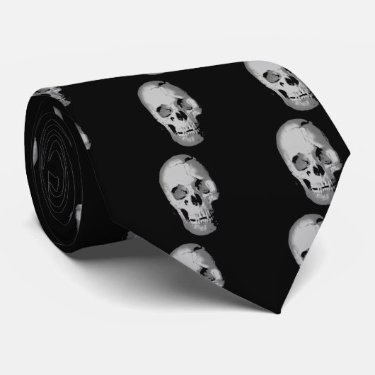 Skull Pop Art Stropdas (Opgerold)