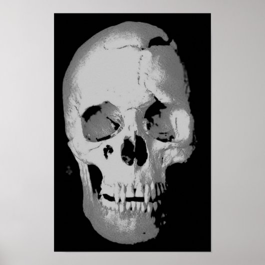 Skull Poster - Black & White Pop Art, Fantasy Art (Voorkant)