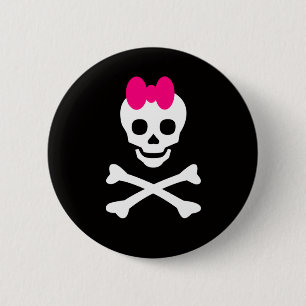 Skull Princess Ronde Button 5,7 Cm