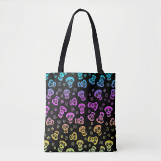 Skull Print Canvas tas