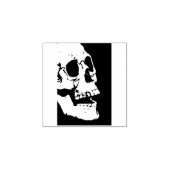 Skull-profiel 2 silhouet, kunststempel 	rubberstempel (Afrduk)