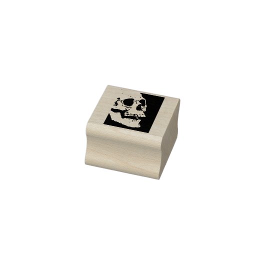 Skull-profiel 2 silhouet, kunststempel 	rubberstempel (Stempel)