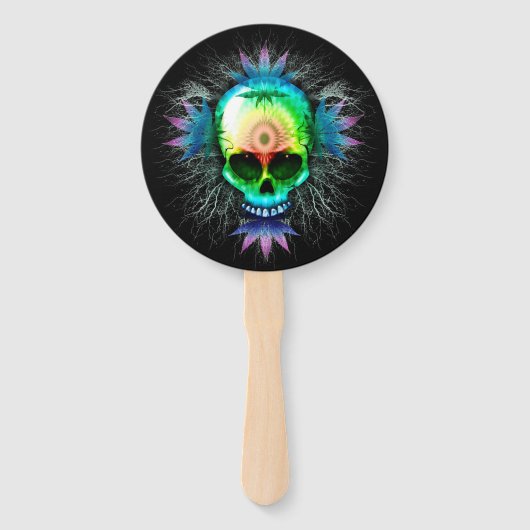 Skull Psychedelic Trippy Explosion Handwaaier (Voorkant)