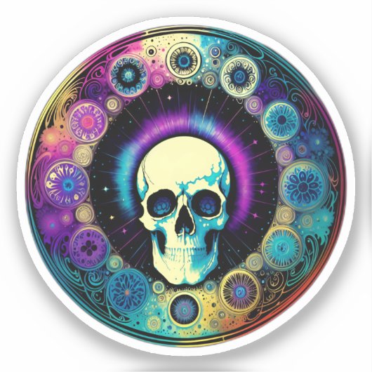 Skull Psychedelics Sticker (Voorkant)