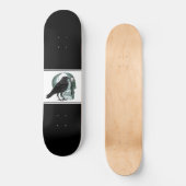 Skull Raven Skeleton Key Black Skateboard (Voorkant)