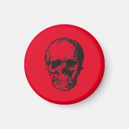 Skull Red Pop Art Magneet (Voorkant)
