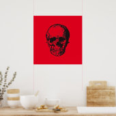 Skull Red Pop Art Poster (Keuken)