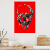 Skull Red Pop Art Poster (Keuken)