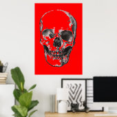Skull Red Pop Art Poster (Thuiskantoor)