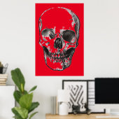 Skull Red Pop Art Poster (Thuiskantoor)