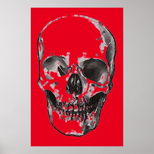 Skull Red Pop Art Poster (Voorkant)