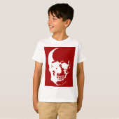 Skull - Red & White Metal Fantasy Art T-shirt (Voorkant volledig)