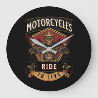 Skull Ride Motorcycles, Ride To Live Grote Klok