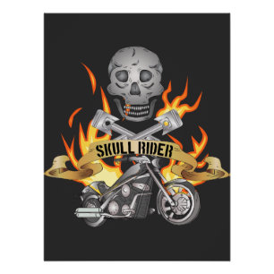 Skull Rider Motorcycle Community Sign Perfect Poster