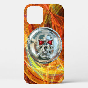 SKULL RIDERS Gele Oranje fractale cirkels iPhone 12 Hoesje