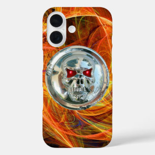 SKULL RIDERS Oranje gele fractale cirkels iPhone 16 Hoesje