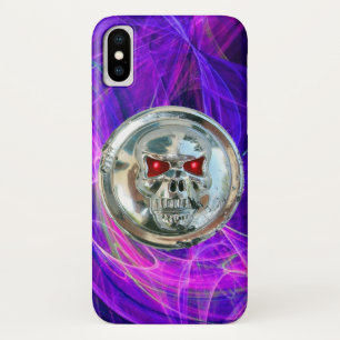 SKULL RIDERS Roze Blauwe Paarse Fractale cirkels iPhone X Hoesje