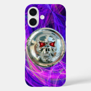SKULL RIDERS Roze Blauwe Paarse Fractale cirkels iPhone 16 Hoesje