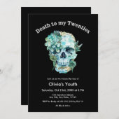 Skull RIP 20s 30th Birthday Death to my Twenties Kaart (Voorkant / Achterkant)